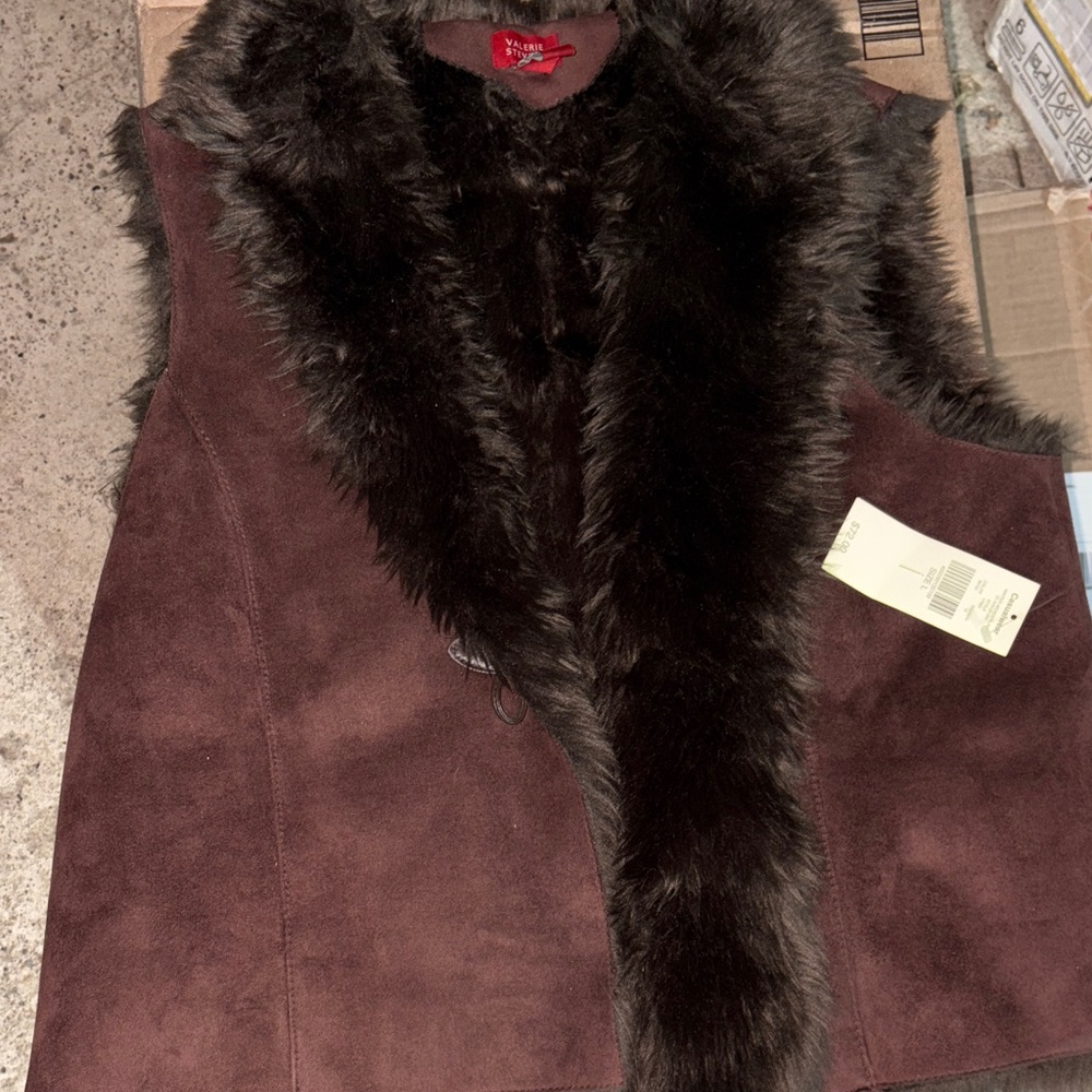 Valerie Stevens Brown Faux Fur Vest